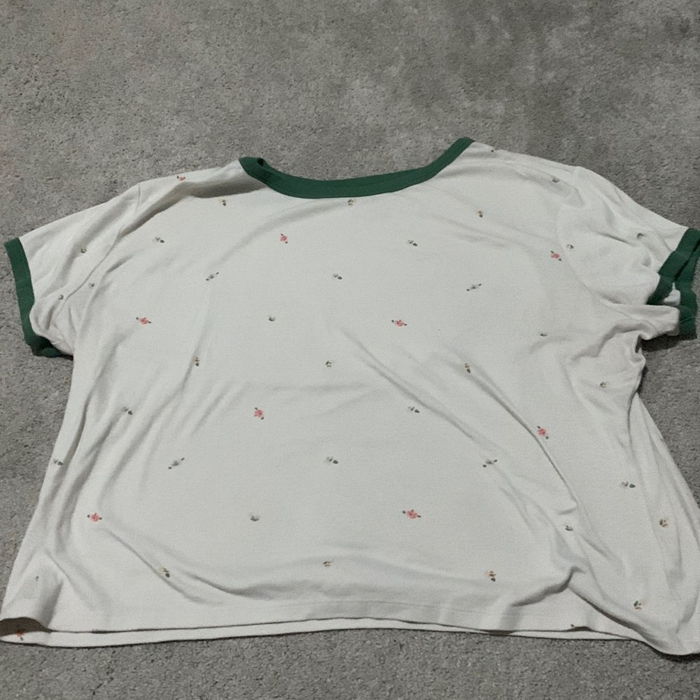 Cream base shirt with colorful flowers